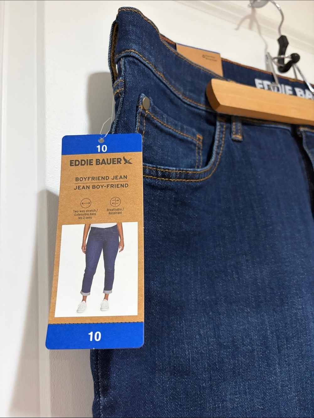 Eddie Bauer Dark Indigo Cropped Straight Jeans - Picture 2 of 4
